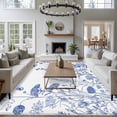 thumbnail image 4 of Blue Flower Plant Area Rug 6x9 FT, Non Slip Living Room Throw Carpet, Retro Country Tree Branch Leaves Washable Soft Large Floor Carpet Non-Shedding Rug for Bedroom Dining Room Play Room, 4 of 9