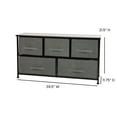 thumbnail image 4 of Emma + Oliver 5 Drawer Storage Chest with Black Wood Top & Dark Gray Fabric Pull Drawers, 4 of 10