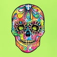 thumbnail image 5 of Wild Bobby Dean Russo Colorful Sugar Skull Streetwear Men Graphic Tee, Safety Green, 3X-Large, 5 of 5