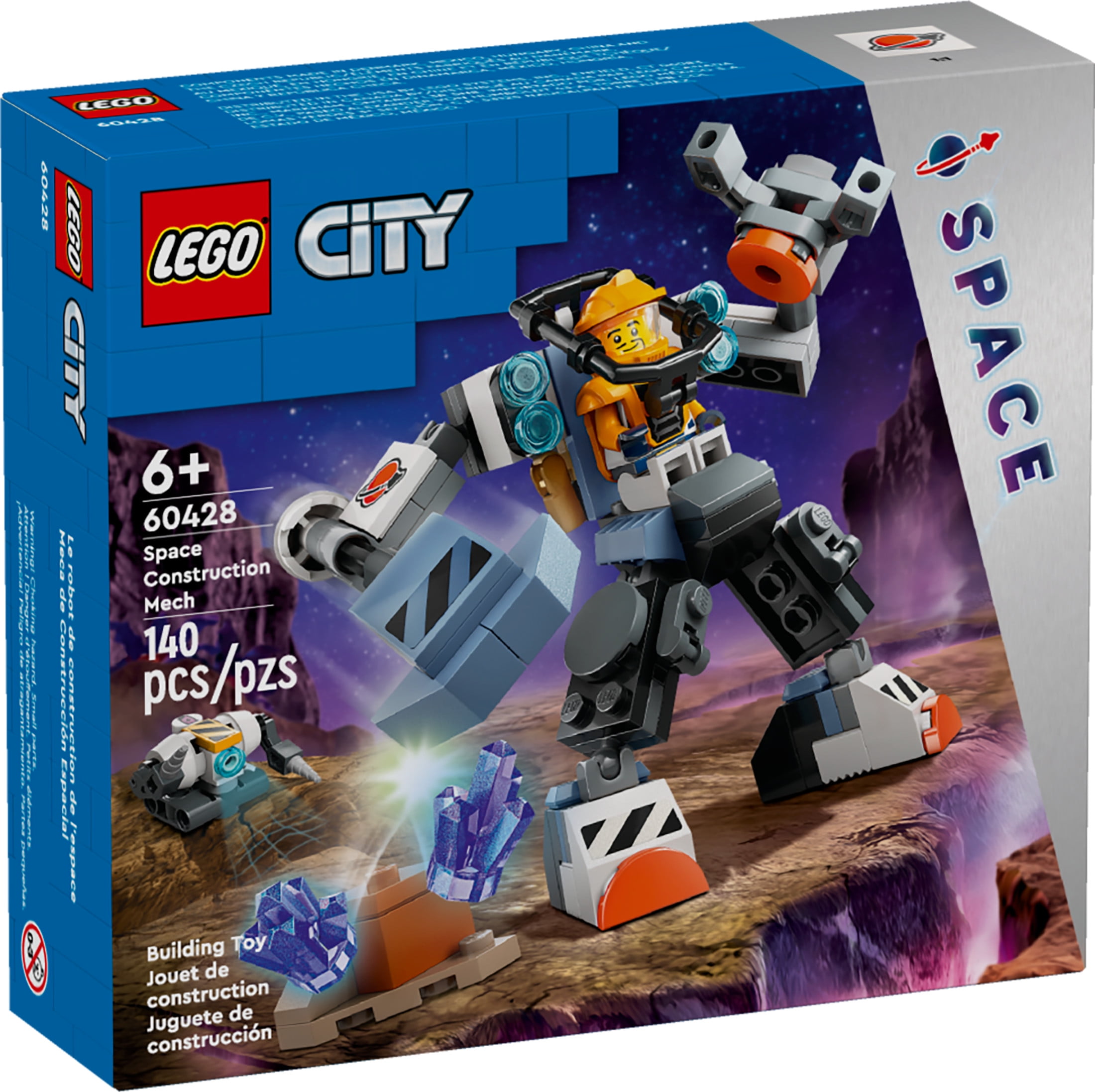 LEGO City Space Construction Mech Suit Building Set, Fun Space Toy for Kids Ages 6 and Up, Space Gift Idea for Boys and Girls Who Love Imaginative Play, Includes Pilot Minifigure and Robot Toy, 60428