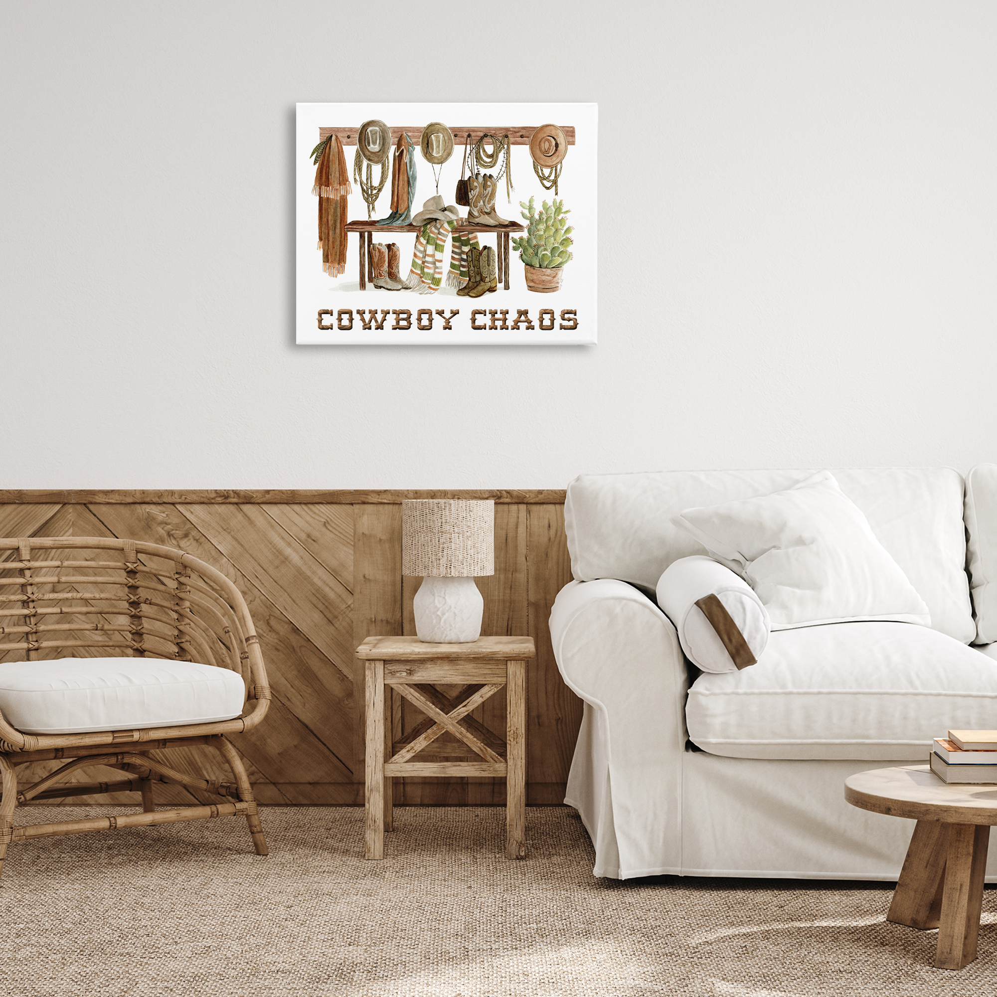 Stupell Industries Cowboy Chaos Accessories Entertainment Painting Wrapped Canvas Art Print Wall Art, 30 x 24
