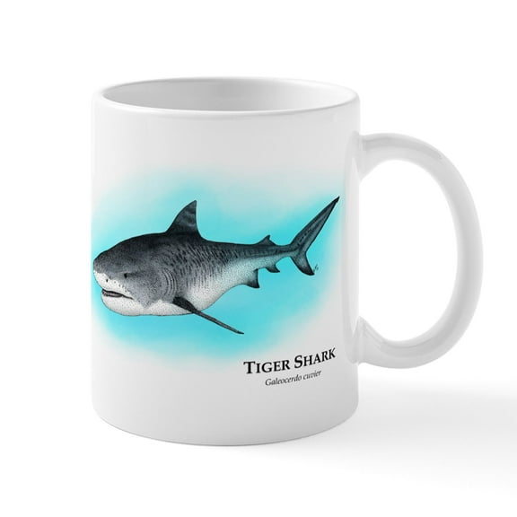 CafePress - Tiger Shark Mug - 11 oz Ceramic Mug - Novelty Coffee Tea Cup