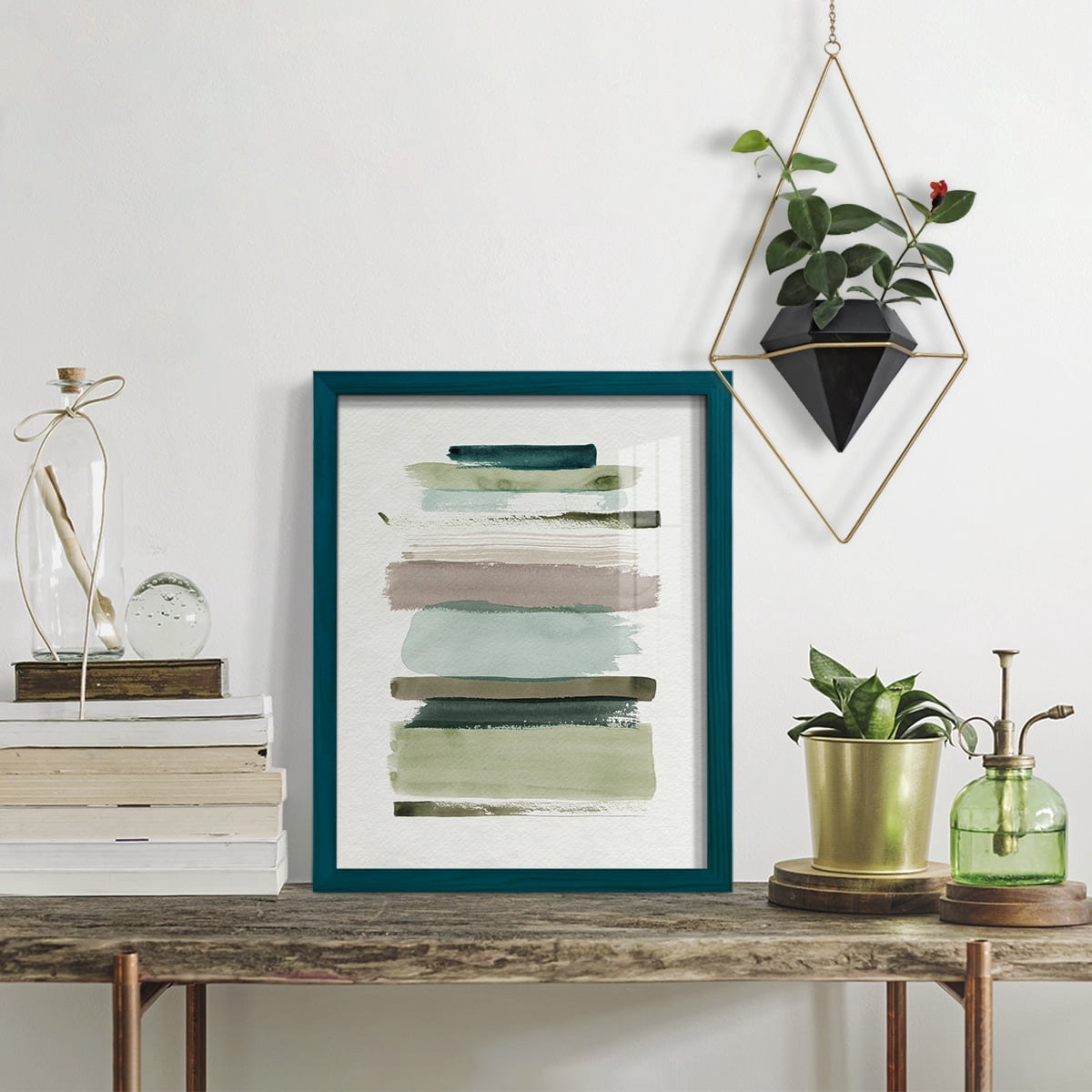 Grass Stains I - Framed Print w/glass - Ocean Blue