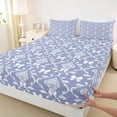 thumbnail image 4 of jejeloiu Sweet Bow Queen Sheets For Men Women,Delicate Pattern Queen Sheet Sets,Light Blue White,4pcs,1 Flat Sheet, 1 Fitted Sheet and 2 Pillowcases, 4 of 6