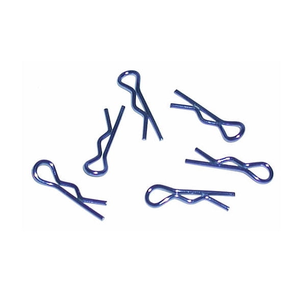 NEW Team Associated 1736 Metallic Blue Body Clips 6 Short ASC1736