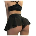 thumbnail image 2 of Black Shorts for Women Ruffled Pants Bikini Mini High Tight Shorts Female Dance Pole Waist Pants, 2 of 6