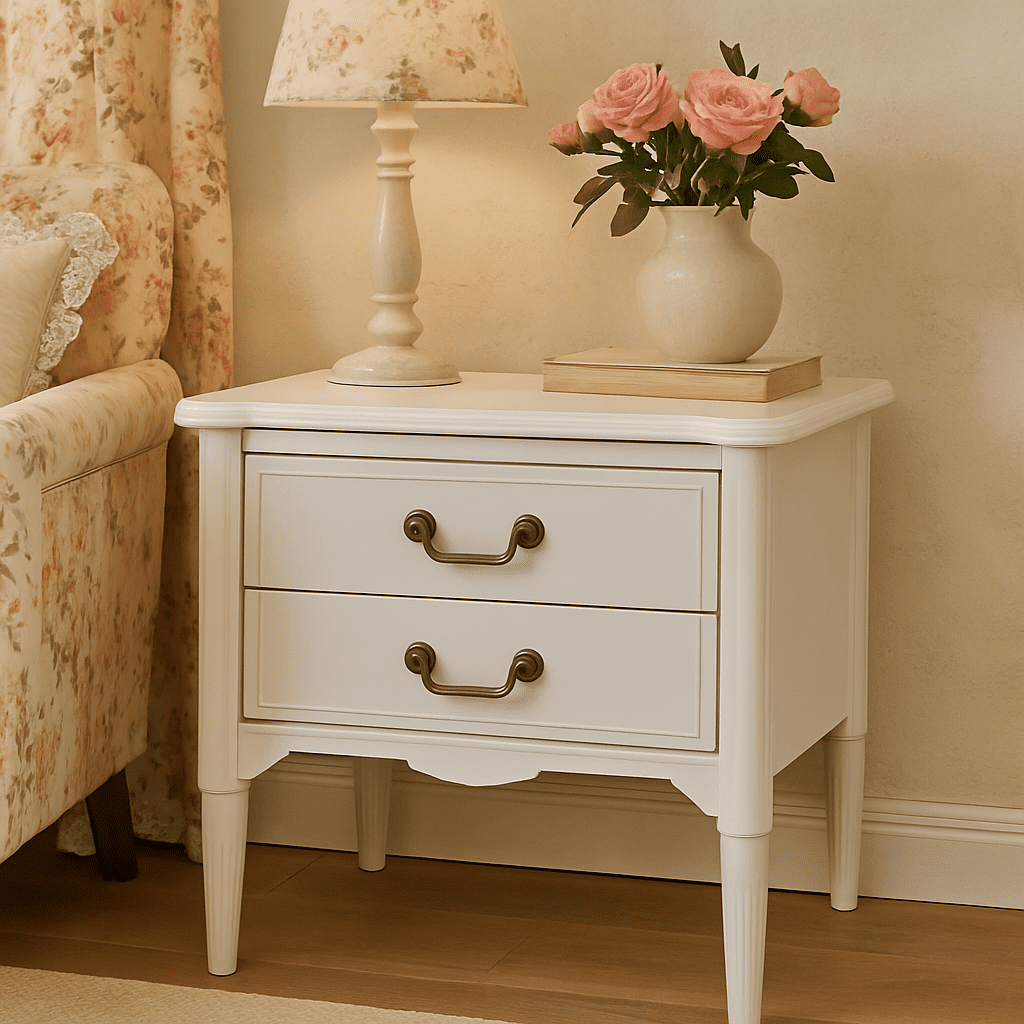 Design House Oxford End Table with Drawers, Antique White