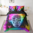 thumbnail image 2 of Homewish Spooky Gothic Skull 7-Piece Queen Bedding Set,Halloween Skeleton,Microfiber Reversible, 2 of 8