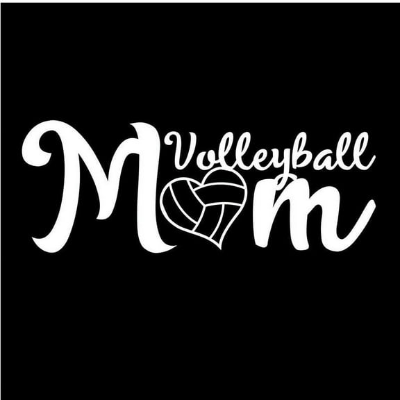 Volleyball Mom Decal Sticker | 7-Inches By 2.6-Inches | White Vinyl