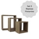 thumbnail image 2 of Set 3 repisas flotantes cuadradas minimalista Roble decora hogar ELLEGANCE HOUSEWARE FS39097, 2 of 5