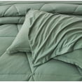 thumbnail image 4 of Chezmoi Collection Rory Sage Green Comforter Set Queen Size 3-Piece Fluffy Soft Lightweight Bedding Triangle Quilted Stone-Washed Microfiber Comforter Set for All Season, 4 of 9