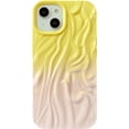 thumbnail image 1 of Modèle d'Onde Chromé à Ondulation d'Eau Plissé Compatible avec la Coque iPhone (Rose Jaune, iPhone 15), 1 of 5