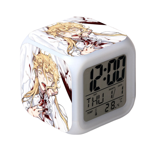 Wekity Anime Alarm Clock One Piece LED Square Clock Digital Alarm Clock