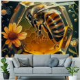 thumbnail image 4 of BCIIG Bee Honeycomb Flowers Tapestry Wall Hanging Unique Style Graphic Tapestries Home Wall Decor Art for Living Room Bedroom Apartment Farmhouse Dorm 50x40inch, 4 of 6