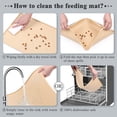 thumbnail image 4 of VIVAGLORY Dog Food Mat Grippymat Pet Feeding Mat, Waterproof & Silicone for Pet Cat, Food Tray Placemat with Lip & Raised Edges for Floor, L, Beige Yellow, 4 of 6