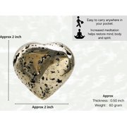 Raw Pyrite Crystal Heart Palm Stone – Natural Pocket Stone