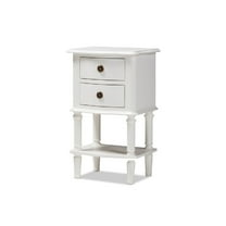 Baxton Studio Audrey Country Cottage Farmhouse White Finished 2-Drawer Nightstand