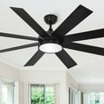 thumbnail image 3 of DWVO 60in Ceiling Fan with Light and Remote, Modern Fan Light With 8 Blades,6 Speeds - Black, 3 of 13