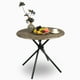 thumbnail image 1 of HOMYLIN Mesa Redonda de Café Moderna 80×80cm con Patas de Hierro Cruzadas, Marrón, Ideal para 2-4 Personas, 1 of 6