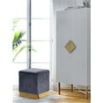 thumbnail image 4 of Meridian Furniture Jax Contemporary Velvet Ottoman/Stool in Gray, 4 of 4