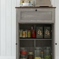thumbnail image 6 of HOMCOM Farmhouse Storage Cabinet, Sideboard with Double Doors, Drawer, and Adjustable Shelf for Kitchen, Bedroom, Living Room, Gray, 6 of 9