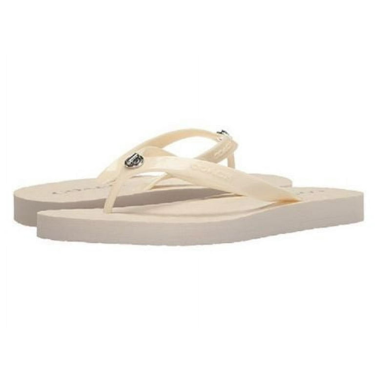 Coach Womens Abbigail Chalk Star Rubber Flip Flop 7M