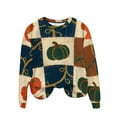 thumbnail image 3 of JTZGDY Thankgiving Day Sweatshirts for Women Teen Girls Vintage Turkey Pumpkin Maple Print Long Sleeve Crewneck Graphic T-Shirts Loose Lightweight Dressy Pullover Tops Multicolor#03 XL, 3 of 10