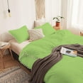 thumbnail image 2 of DNG Creations 1 Piece White Pom Pom Duvet Cover with Zipper Closure, 100% Egyptian Cotton, 800 Thread Cotton ( Full/Queen - Solid Sage ), 2 of 5