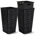 thumbnail image 1 of Worth 2 Pack 22" Tall Plastic Square Tapered Planter with Inside Pots, Black, 1 of 11