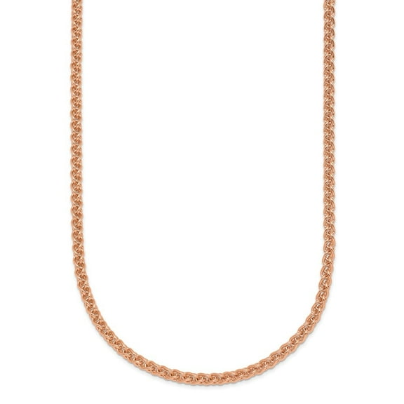 Diamond2Deal 18K Rose Gold Polished 2.5mm Solid Spiga Chain Necklace for Women 16"