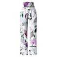 thumbnail image 4 of Brnmxoke Women's Wide Leg Pants with Pockets,Womens Pants High Waist Summer Boho Printed Loose Casual Trousers Cotton Linen Work Casual Palazzo Pants, 4 of 5