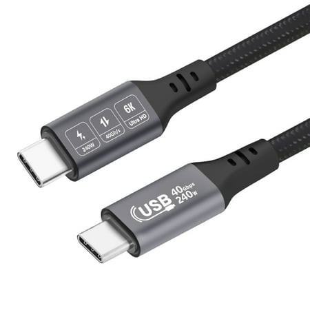 Fast speed USB4 Cable Supports 240W Charging 6K Display 40Gbps Transfer For 3/4 Nylons Braideds Type C Cord