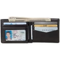 Alpine Swiss Mens Leather RFID Bifold Wallet 2 ID Windows Divided Bill