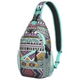thumbnail image 1 of Hippie Tribal Style Sling Backpack Lightweight Crossbody Bag for Travel, Vintage Ink Pattern Shoulder Daypack, 1 of 6