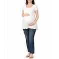 thumbnail image 2 of White Mark Women’s Maternity Short Sleeve Empire Waist Tunic Top, 2 of 6