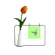 thumbnail image 1 of Patadas voladoras. Tarjeta de jarrón artificial de tulipanes, 1 of 3