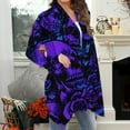 thumbnail image 5 of Kilaqueen Womens Halloween Open Front Cardigan Casual Oversized Funny Pumkin Print Lightweight Thin Coats Cute Spooky Pattern Cardigans Dusters, 5 of 7