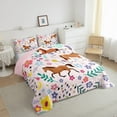 thumbnail image 3 of Floral Horse Comforter King Size,Gallping Horse Comforter Set Teens ,Cartoon Animal Bedding Set Printed Comforter with 2 Pillowcases,Down Alternative,(Pink锛孠ing Size), 3 of 6