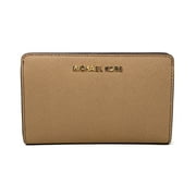 Michael Kors Jet Set Travel Slim Bifold Saffinao Leather Wallet, Dark Khaki