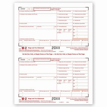 2021 Laser W-2, Federal Copy A
