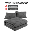 thumbnail image 6 of I DO Luxury Pinch Pleat Duvet Cover Set Twin/Twin XL - Soft Brushed Microfiber Pintuck Bedding, Wrinkle Resistant & Fade Proof, 6 of 6