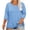 Light Blue, variant on FAIWAD Plus Size Tops for Women Crew Neck 3/4 Sleeve Casual T Shirts Loose Basic Solid Color Blouse Summer Trendy Clothes