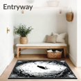 thumbnail image 3 of Flatwoven High Traffic Area Rug, Raven Web Spooky Spiderweb Design Gothic, Non Slip, Stain Resistant, Washable Area Rugs for Living Room, Bedroom(Black, 6X9), 3 of 8