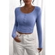 thumbnail image 3 of Camiseta PRETTYGARDEN Henley de manga larga ajustada para otoño 2025 - Talla L, 3 of 9