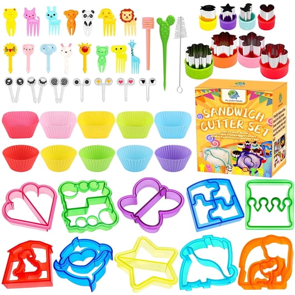 FUNGYAND 56-Piece Sandwich Cutter Set, Plastic and Stainless Steel