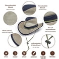 thumbnail image 3 of Panama Jack Men's Mesh Crown Safari Sun Hat with Chin Cord, UPF 50+, Large, Navy, 3 of 9