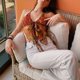 thumbnail image 4 of Slatcetga Mujeres Cuello En V Profundo Lazo Frente Top Cuello Halter Dobladillo Dividido Sin Espalda Traje De Verano Vintage Rosa Rojo S, 4 of 8