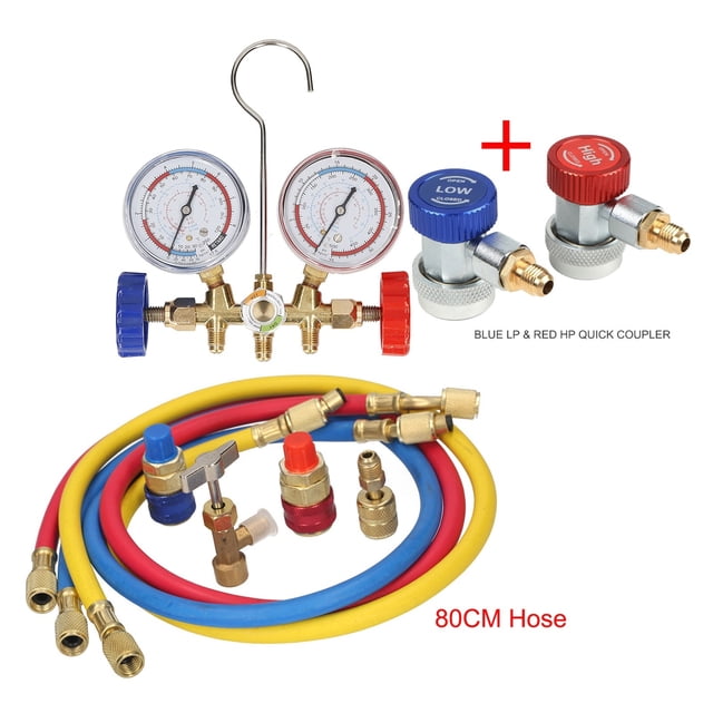 R134a 3 Way AC Diagnostic Manifold Gauge Set For Freon Charging, Fits R12 R22 R-404A R-134a Refrigeration Manifold Gauge Air ,Easy to Install