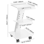 220 lbs Lab Trolley Rolling Lab Cart With Built-in Socket, 220 lbs Weight Capacity, Adjustable, 360° Swivel Casters, With A Built-in Socket, for home office apartment bedroom and small space use
