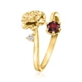 thumbnail image 6 of Ross-Simons Carnation Flower/January Birthstone Ring With .30 Carat Garnet and Single Lab-Grown Diamond in 18kt Gold Over Sterling, Women's, Adult, 6 of 6